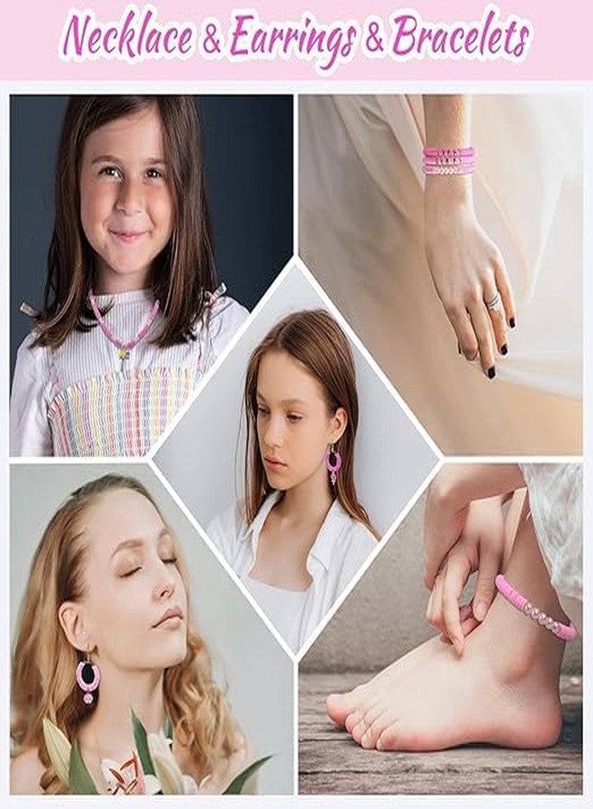 Granthi Enterprise Bracelet Making Kit for Girls, Jewellery Making Kit for Kids DIY Dead Set Making, Toys for Girls Age 6-12 Years Old .(Brown), Plastic (Bracelets Making KIT Pink (Clay Beads)) - Image 5